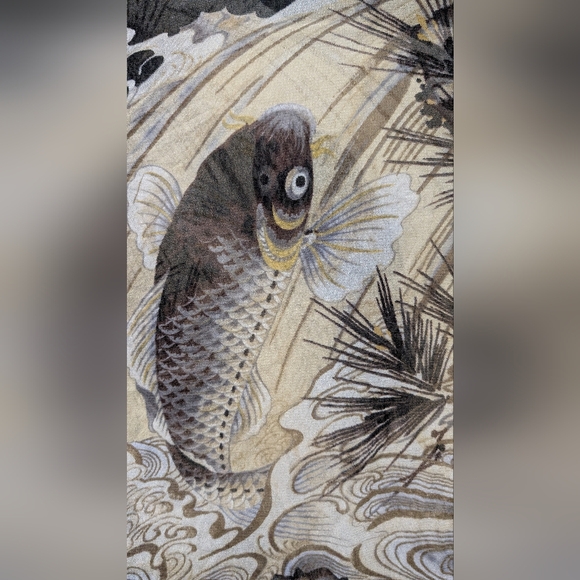 Jean Paul Gaultier Soleil 90s Japanese Tattoo Koi Fish Long Sleeve Mesh Shirt M - Picture 5 of 8